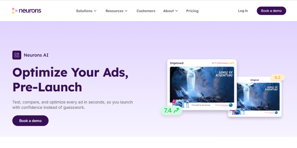 Neurons AI heatmap tool analyzing ad creatives and predicting user attention and engagement