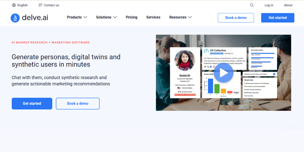 Delve.ai AI persona generator creating customer profiles from website and CRM data