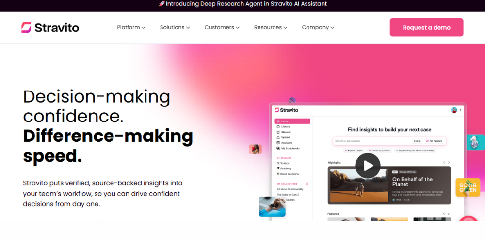 Stravito insights management platform organizing market research data and reports